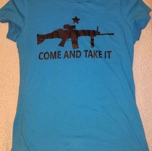 Two Ladies, Come and Take it, Don't Tread On Me Tee & Grunt Style Kiss My Brass
